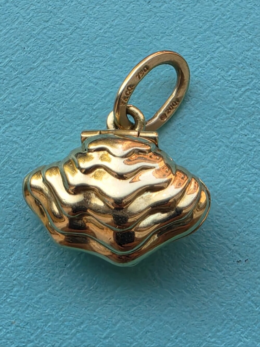 Tiffany & Co. 18k Gold Oyster Shell Pearl Charm